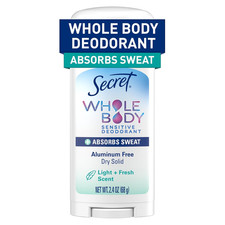 Whole Body Deodorant Dry Feel Stick  Absorbs Sweat for Women, Naturally Derived