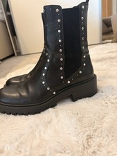 Zara Studded Ankle Boots Size 40