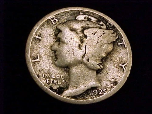 1925-D Mercury Dime,  About Good  Grade, and a bit dark too.