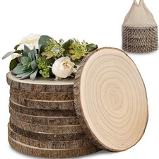 10Pcs 8-9Inch Natural Large Wood Slices for Centerpieces for Tables, Rustic W...
