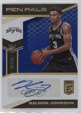 2019-20 Donruss Elite Pen Pals Blue 21/35 Keldon Johnson #PP-KJN Auto 15wb