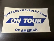 Vintage “Chevrolet Club of America On Tour” Large Car Magnet 11.5” x 6.5”