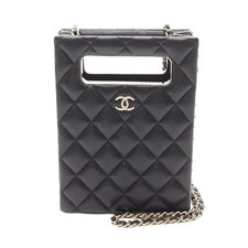 Chanel Caviar Skin Matelasse Evening Shoulder Bag Women Black One Size