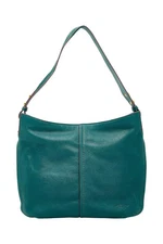 American Leather Co. Summit Large Zip-Top Leather Hobo Dark Teal