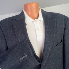 Jos A Bank Traveler's Sport Coat 46R 100 Camel Hair Charcoal Gray NWOT