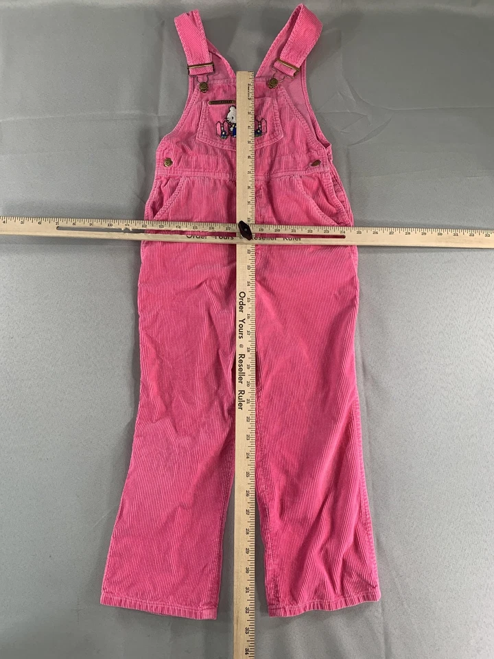 Mono con tirantes vintage Hello Kitty niñas 6 rosa pana bordado Sanrio años 80 Foto 3 de 4