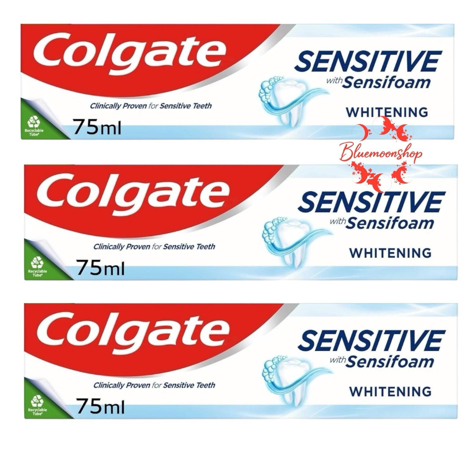 3 x 75ml Colgate Sensitive with Sensifoam Whitening Toothpaste