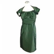 NW Nightway S Green Cocktail Dress Midi Cap Sleeves