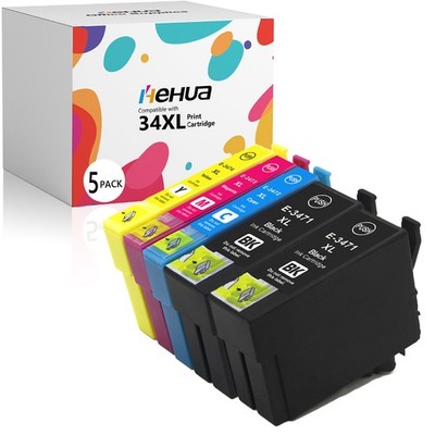 5x XL Drucker-Patronen für Epson 34 XL WorkForce Pro WF-3700 WF-3720 WF-3725 DWF