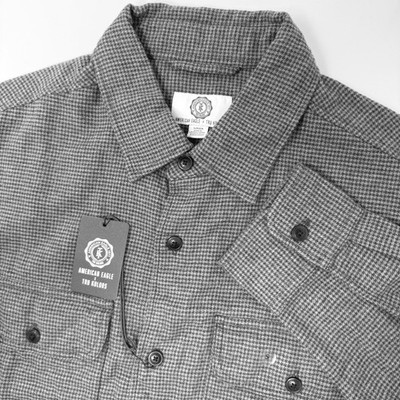 American Eagle x Tru Kolors Mens Small Gray Houndstooth Button Front Shirt NEW