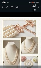 Luxurious three-layer necklace with an elegan...