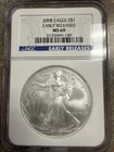 2008 $1 American Silver Eagle NGC MS69 **Early Releases**