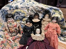 Lot of Antique China Head Project Dolls For Repair Or Parts