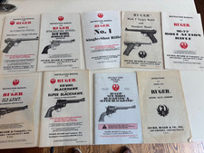 Lot Of 9 Oem Ruger Manuals -m77 No 1 Standard Mark 2 Old Army Blackhawk