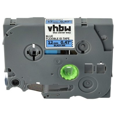 Schriftband für Brother PT E110 E100B E105 E100 E100VP Schwarz/Blau Flex 12mm 8m