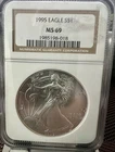 1995 American Silver Eagle $1 NGC MS69 - Classic Brown Label #018