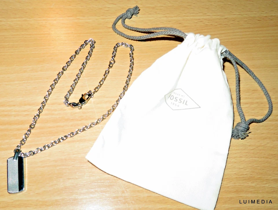 Schöne FOSSIL Edelstahl Herrenkette Kette Dog Tag JOF00497040 NEU - Bild 2 von 4