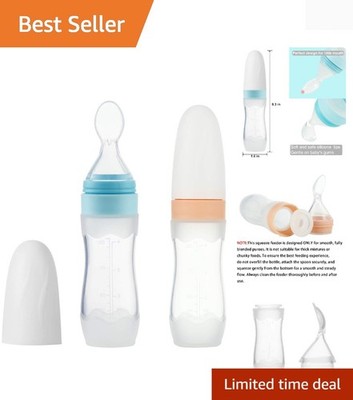 2 Pack Silicone Baby Food Dispensing Spoon|4 oz Infant Fruit Squeeze Feeder| ...