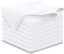 USANOOKS Microfiber Cleaning Cloth - White - 8Pcs (12.5X12.5 Inch) High Performa