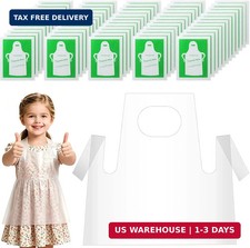 Disposable Aprons for Kids Painting - 60PCS Clear Plastic Smocks Kids Art Dispos