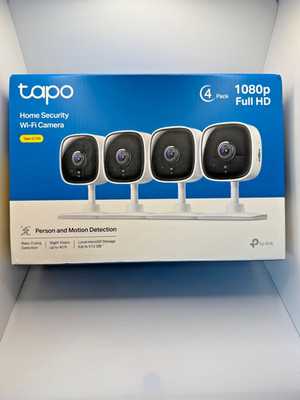 TP-Link Tapo C100 Indoor Security Camera 1080p WiFi 2-Way Audio 4-Pack