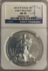 2014-W AMERICAN SILVER EAGLE :: NGC MS-70 EARLY RELEASE ::
