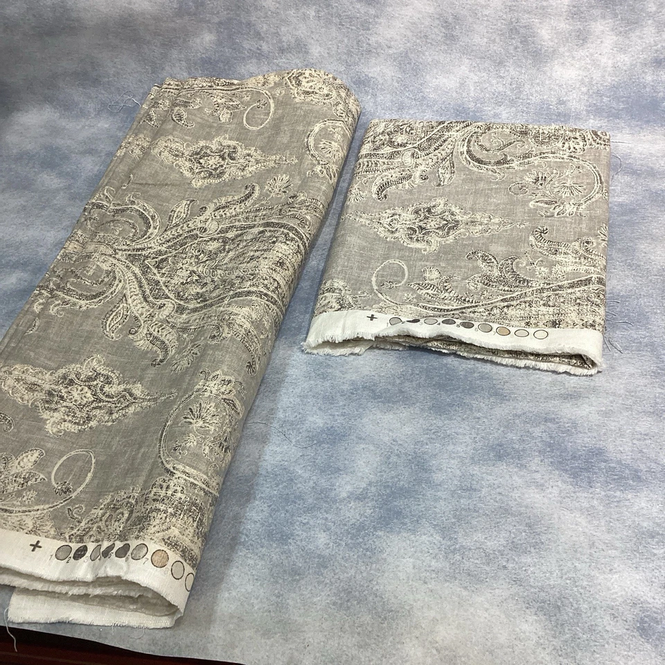 Fair Trade Thunder Gray Paisley 54" W x 6 yd 16" P Kaufmann 55% Linen 45% Rayon - Image 4 of 4