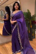Bollywood Party Wear Saree Blouse Bride Sari Wedding Indian Readymade Bridesmaid