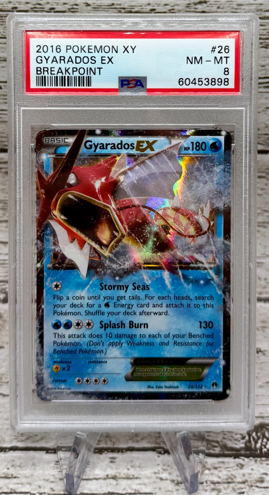 2016 POKEMON XY GYARADOS EX BREAKPOINT #26 - PSA 8 NM-MT