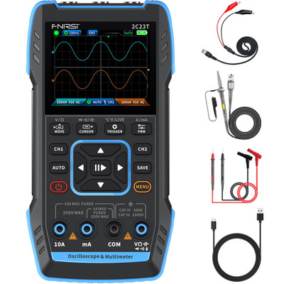 2C23T 3 in 1 Handheld Oscilloscope Multimeter DDS Generator, 2 Channels, 10Mhz B