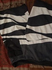 Quiksilver Men's Board Shorts Black/White Striped Drawstring Size 32