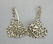 Victorias Secret Bra Women 34B T-Shirt Leopard Print Underwire Adjustable Strap