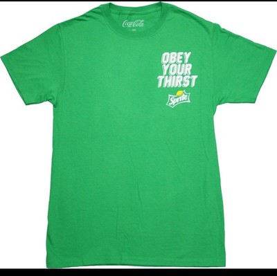 Sprite New Adult T-Shirt - Obey Your Thirst Lapel Logo back Size Large NWT