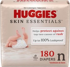 Size Newborn Diapers, Skin Essentials Baby Diapers, Size Newborn 6-9 lbs ,