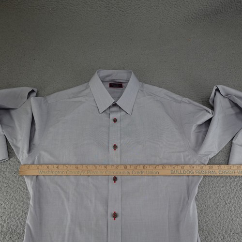 Untuckit Shirt Mens Medium Gray Slim Fit Wrinkle Free Button Down Long Sleeve - Picture 4 of 13
