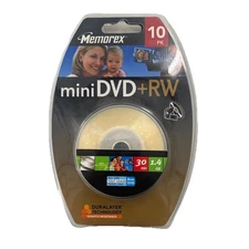 Memorex Mini DVD-RW 10 Pack Sealed Single Sided DVD Camcorder Discs BRAND NEW
