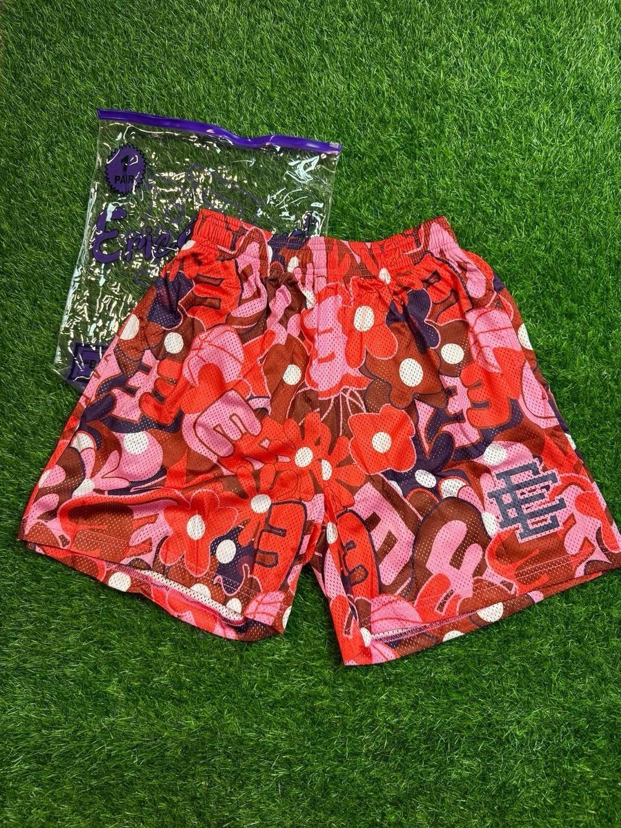 パンツ Eric Emanuel Floral Mesh Shorts L Eric Emanuel Red Floral Mesh Basketball Shorts | eBay