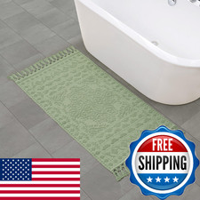 French Connection Nellore Bath Rugs, Woven and Beaded Bath Mats, Durable and Thi