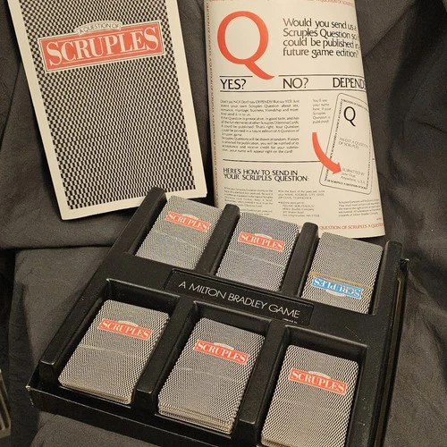 Vintage 1986 Scruples Game A Question Of Scruples Milton Bradley Complete