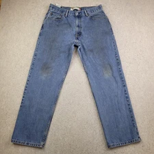 Vintage Levis 550 34x30 Blue Grunge Baggy Y2K Faded Stained