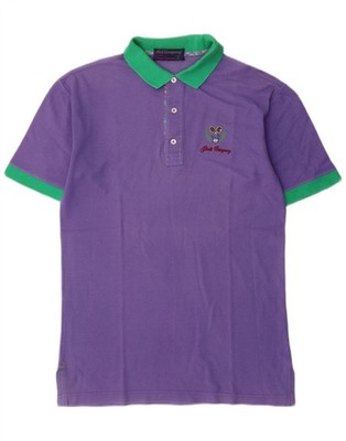 Best Company Mens Tall Polo Shirt Small Purple Colourblock Cotton BH18