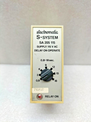 ELECTROMATIC S-SYSTEM SA 205 115 DELAY ON OPERATE TIMER 0.8-18 SEC - 120VAC