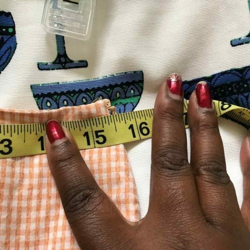 Honey Belle Skort Women's Sz L Orange Gingham Check Cotton Skirt Side Zip Lined - Bild 8 von 8