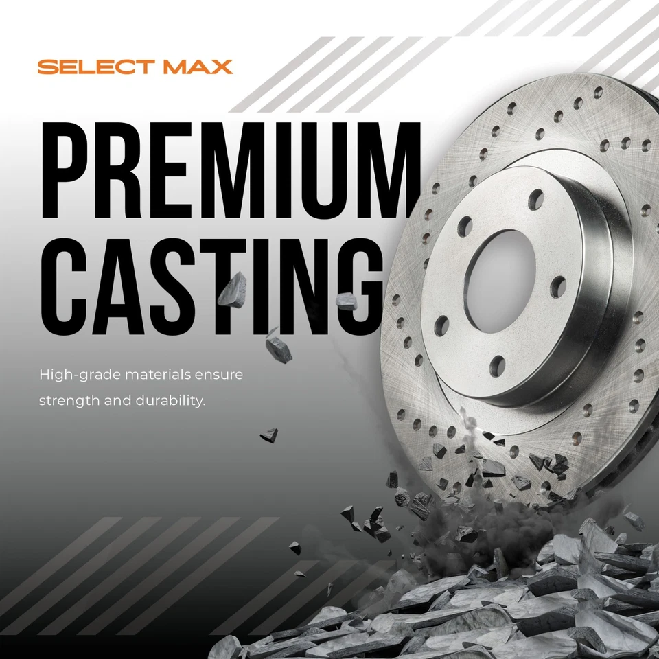 Front Drilled Brake Rotors for 2004-2011 Honda Civic 2011-2015 Honda CR-Z - Image 4 of 4