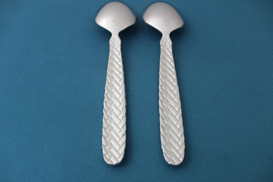 2 cucharas sopera ovaladas Ralph Lauren TRENZA ECUESTRE 18/10 Indonesia 7 1/8" Foto 4 de 4