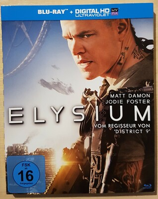Elysium (2013 Blu-Ray) Matt Damon, Jodie Foster, Sharlto Copley, Alice Braga