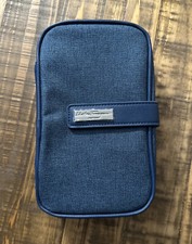 Bolsa de Viaje Salvatore Ferragamo Perfume Cosméticos Lona Azul
