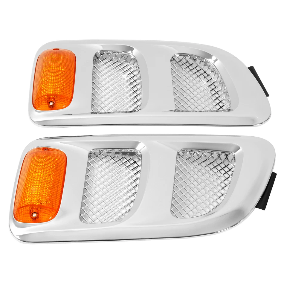 For 1997-2009 Sterling Truck Chrome Air Intake Trim Hood Side Vent (Pair of Two) - Image 3 of 4