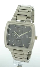 NEW Nitro MENS Watch Quartz DAY AND DATE RECTANGULAR STAINLESS-STEEL BAND