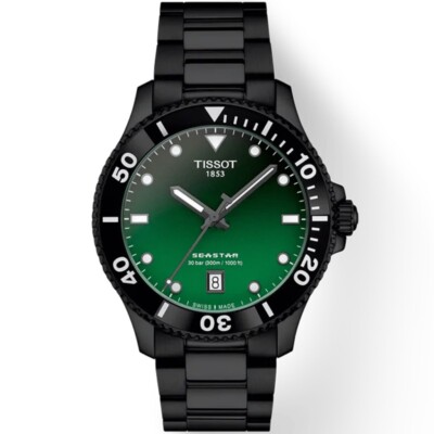 Tissot Seastar 1000 Quartz 40mm PVD Black Steel Men's Watch T1204103309100
